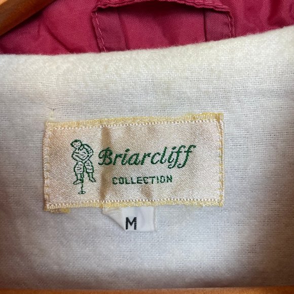 Vintage 80s Briarcliff Mens Nylon Windbreaker Jacket Size M Red Snap Lined - Picture 7 of 12